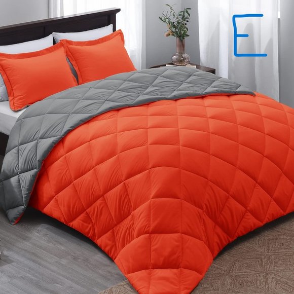 New Queen or  King Size Comforter Set -  Reversible Down Alternative - Picture 1 of 11